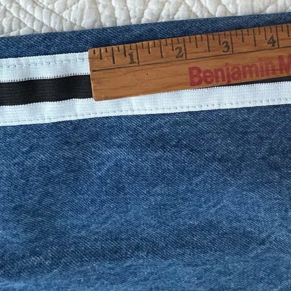 Vintage Denim with Black and White Stripes High Rise wife Leg Large NAVI - Picture 13 of 13